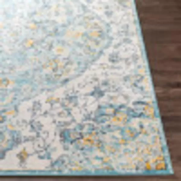 Artistic Weavers Lohena Vintage Medallion Area Rug53 x 71YellowLight Blue 5 ft 3 in x 7 ft 1 in