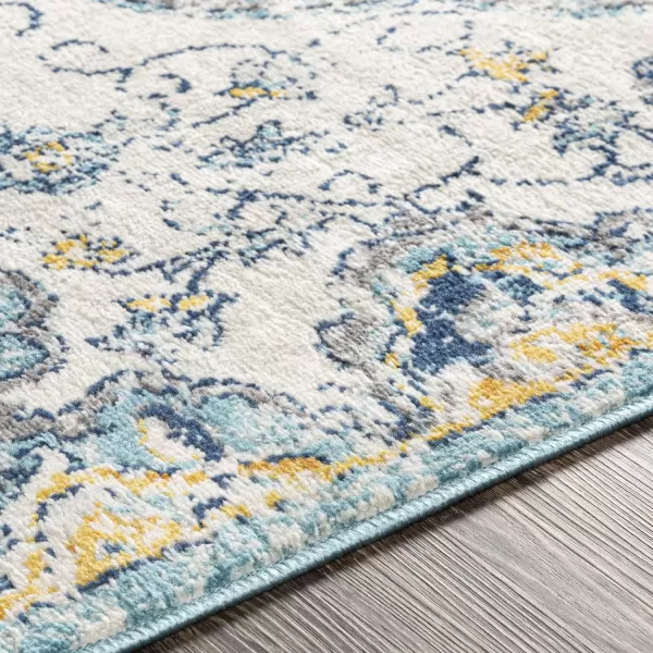 Artistic Weavers Lohena Vintage Medallion Area Rug53 x 71YellowLight Blue 6 ft 7 in x 9 ft