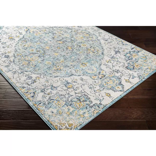 Artistic Weavers Lohena Vintage Medallion Area Rug53 x 71YellowLight Blue 6 ft 7 in x 9 ft