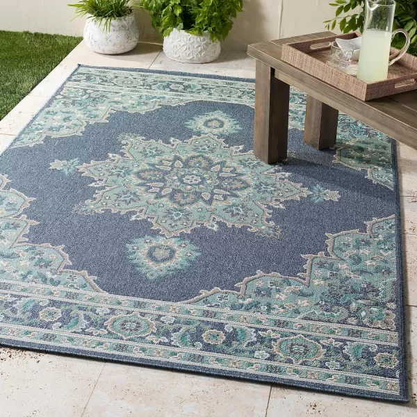 Artistic Weavers Maritza Medallion IndoorOutdoor Area Rug 53 Round DenimArtistic Weavers Maritza Medallion IndoorOutdoor Area Rug 53 Round Denim