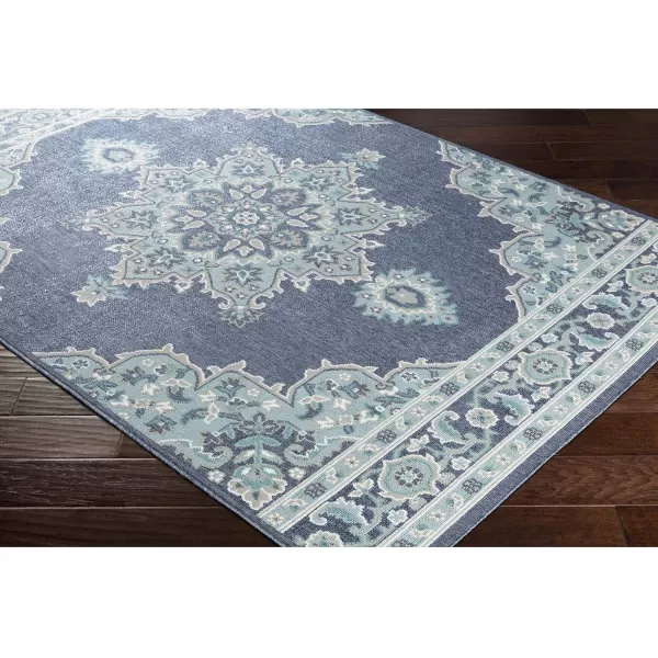 Artistic Weavers Maritza Oriental Outdoor Area Rug 53 x 77 BlackSeafoam25 x 1110 Denim