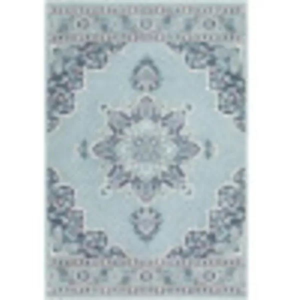 Artistic Weavers Maritza Oriental Outdoor Area Rug 53 x 77 BlackSeafoam25 x 45 Aqua