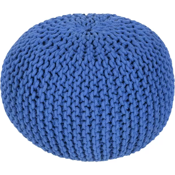 Artistic Weavers McIntosh Cotton Knitted Round Pouf 14 H x 20 W x 20 D Yellow14H x 20W x 20D Blue