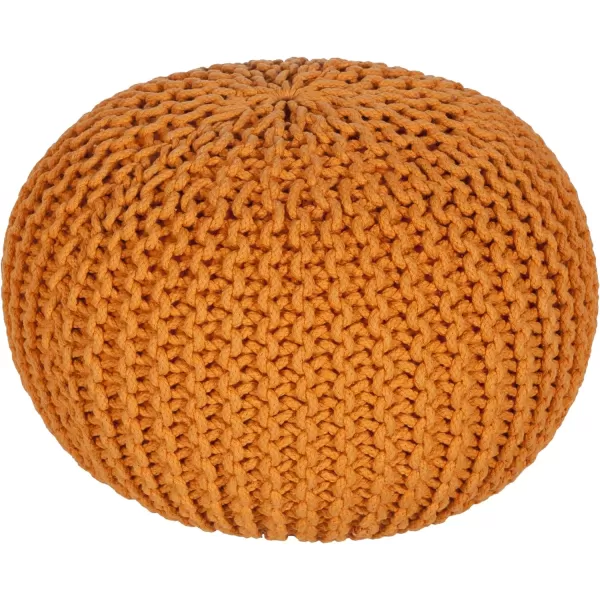 Artistic Weavers McIntosh Cotton Knitted Round Pouf 14 H x 20 W x 20 D Yellow14H x 20W x 20D Bright Orange