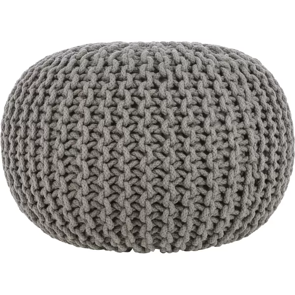 Artistic Weavers McIntosh Cotton Knitted Round Pouf 14 H x 20 W x 20 D Yellow14H x 20W x 20D Medium Gray