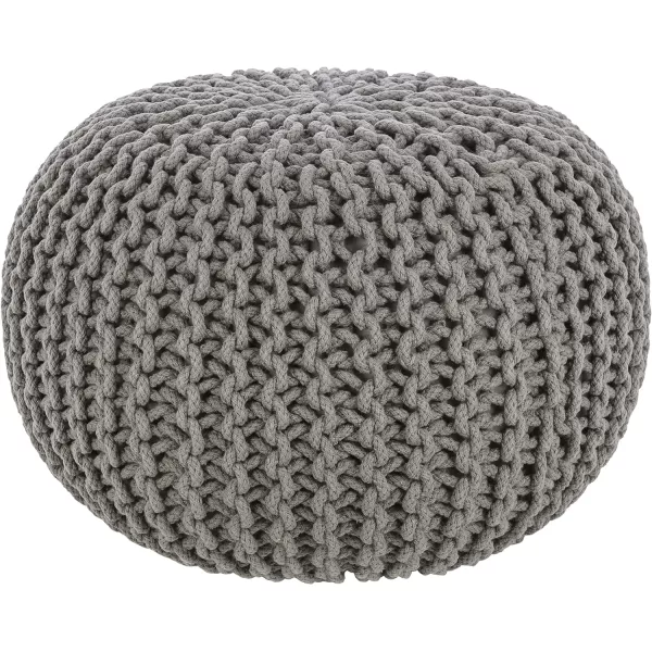 Artistic Weavers McIntosh Cotton Knitted Round Pouf 14 H x 20 W x 20 D Yellow14H x 20W x 20D Medium Gray