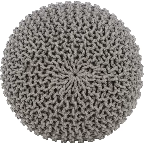 Artistic Weavers McIntosh Cotton Knitted Round Pouf 14 H x 20 W x 20 D Yellow14H x 20W x 20D Medium Gray