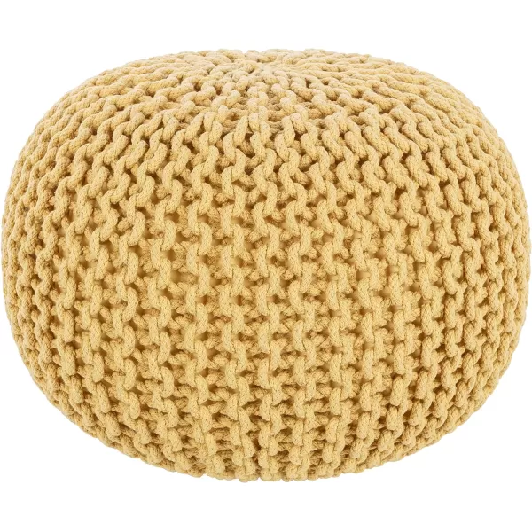 Artistic Weavers McIntosh Cotton Knitted Round Pouf 14 H x 20 W x 20 D Yellow14H x 20W x 20D Saffron