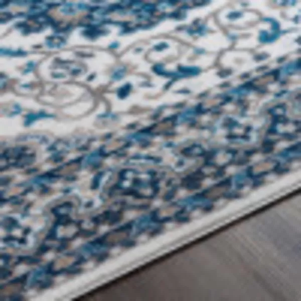 Artistic Weavers Medallion Vintage Mikka Area Rug 5 ft 3 in x 7 ft NavyWhiteNavy 5 ft 3 in x 7 ft