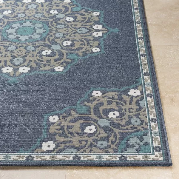 Artistic Weavers Melodie Prosperie Oriental Outdoor Area Rug 53 x 77 Denim25 x 1110 Denim