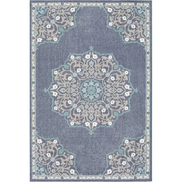 Artistic Weavers Melodie Prosperie Oriental Outdoor Area Rug 53 x 77 Denim73 x 106 Grey