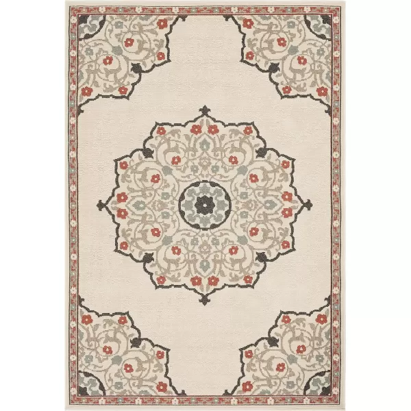 Artistic Weavers Melodie Prosperie Oriental Outdoor Area Rug 53 x 77 Denim76 x 109 Orange