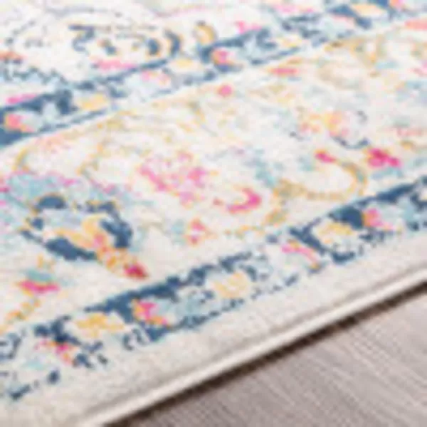 Artistic Weavers Melta Vintage Oriental Area Rug53 x 71Dark Blue5 ft 3 in x 7 ft 1 in Light Grey