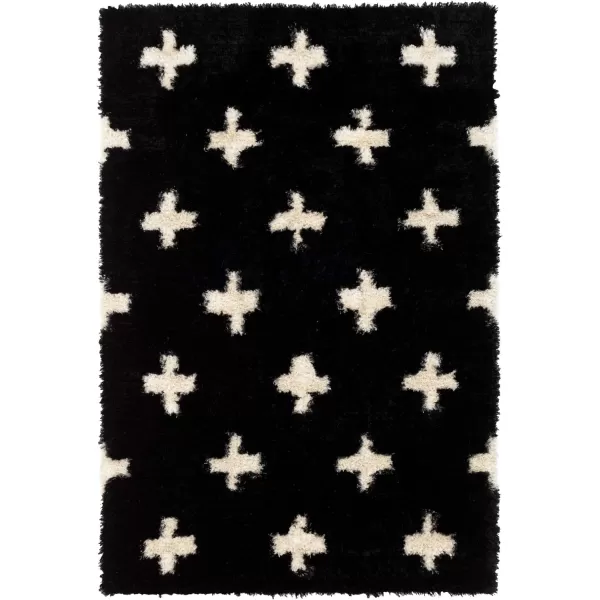 Artistic Weavers Modern Soft Swiss Cross Shag Area Rug 8 x 10 Black5 x 76 Black