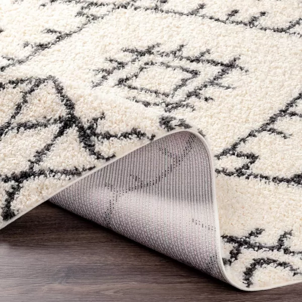 Artistic Weavers Moroccan Soft Ceci Shag Area Rug 53 x 7 CreamCharcoal27 x 73 CreamCharcoal