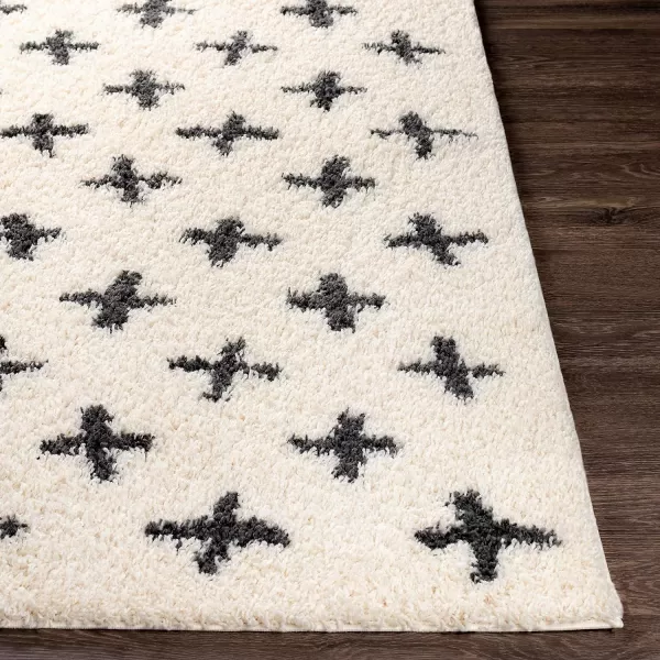 Artistic Weavers Moroccan Soft Mora Shag Area Rug710 x 10 CreamCharcoal2 ft 7 in x 7 ft 3 in CreamCharcoal