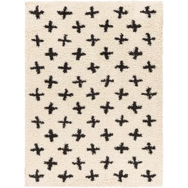 Artistic Weavers Moroccan Soft Mora Shag Area Rug710 x 10 CreamCharcoal2 ft 7 in x 7 ft 3 in CreamCharcoal