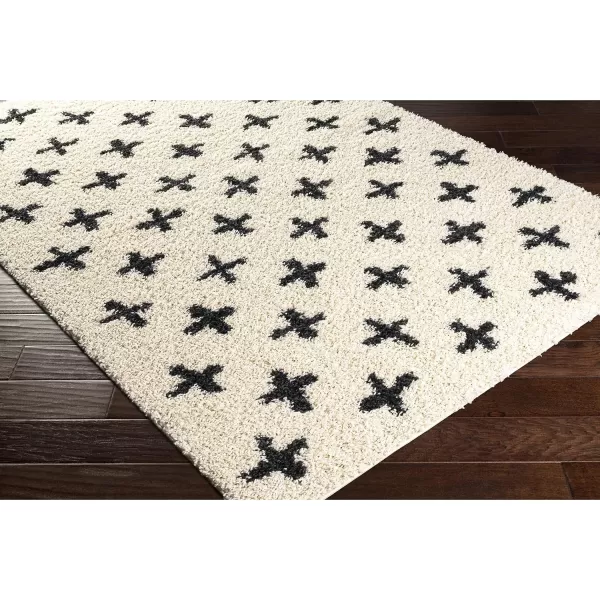 Artistic Weavers Moroccan Soft Mora Shag Area Rug710 x 10 CreamCharcoal6 ft 7 in x 9 ft CreamCharcoal