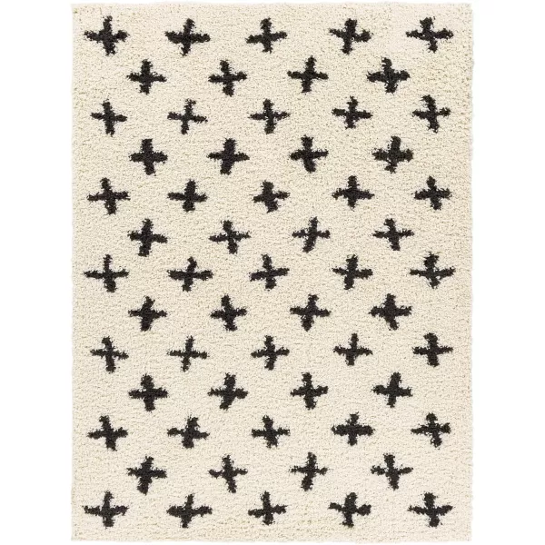 Artistic Weavers Moroccan Soft Mora Shag Area Rug710 x 10 CreamCharcoal6 ft 7 in x 9 ft CreamCharcoal