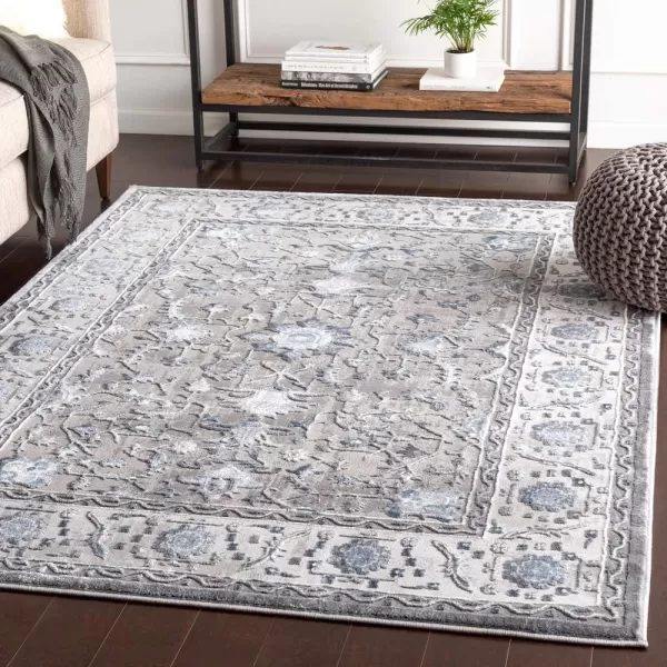 Artistic Weavers Murphy Gray and Navy Updated Traditional 710 x 103 Area Rug53 x 73 Grey