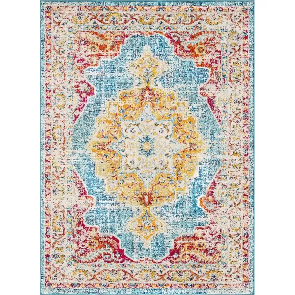 Artistic Weavers Neville Area Rug 53 Round Teal53 x 73 Bright Blue