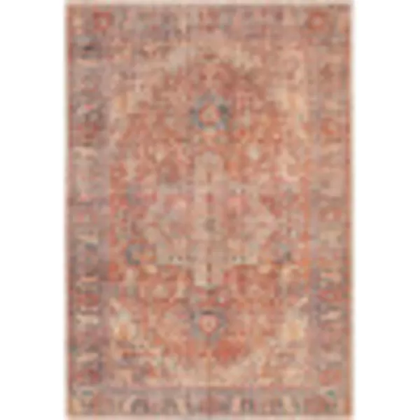 Artistic Weavers Nico Vintage Floral Washable Area Rug 53 x 73 Burnt OrangeNavy2 x 211