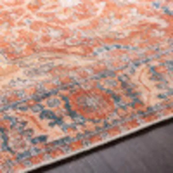 Artistic Weavers Nico Vintage Floral Washable Area Rug 53 x 73 Burnt OrangeNavy2 x 211