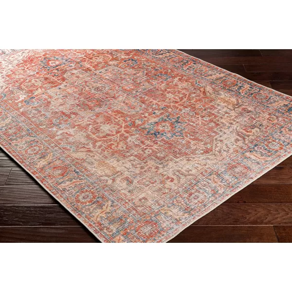 Artistic Weavers Nico Vintage Floral Washable Area Rug 53 x 73 Burnt OrangeNavy810 x 12