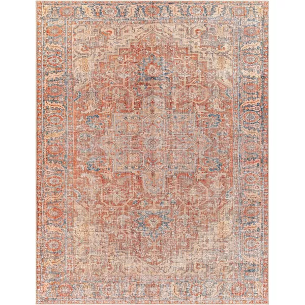 Artistic Weavers Nico Vintage Floral Washable Area Rug 53 x 73 Burnt OrangeNavy810 x 12