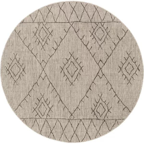 Artistic Weavers Nuada Bohemian Outdoor Area Rug 67 Square Black53 Round Black