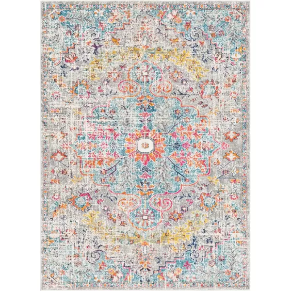 Artistic Weavers Odelia Vintage Bohemian Area Rug710 SquareOrangeNavyAqua 53 x 73