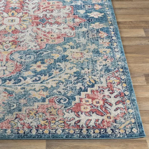 Artistic Weavers Odelia Vintage Bohemian Area Rug710 SquareOrangeNavyBlueBlush 53 x 73