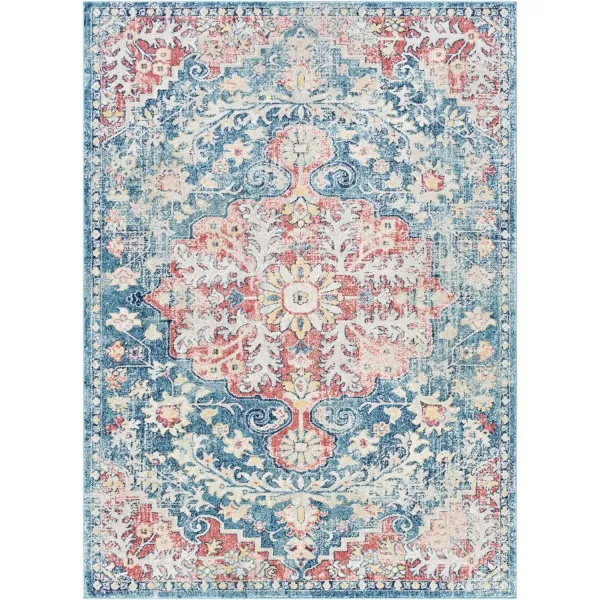 Artistic Weavers Odelia Vintage Bohemian Area Rug710 SquareOrangeNavyBlueBlush 53 x 73