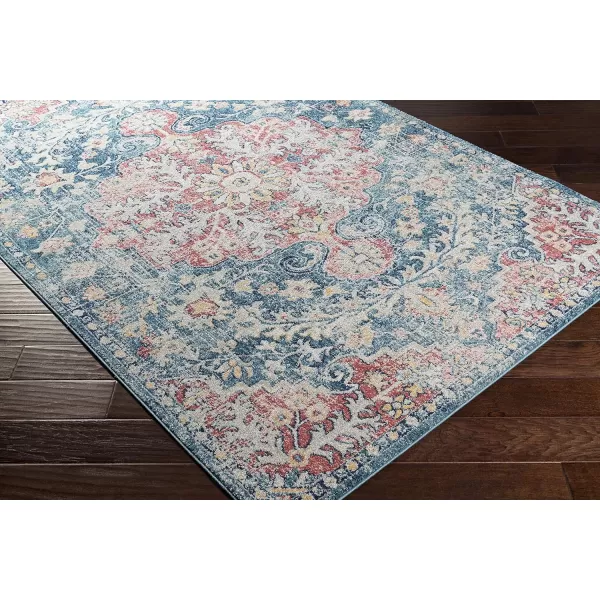 Artistic Weavers Odelia Vintage Bohemian Area Rug710 SquareOrangeNavyBlueBlush 53 x 73