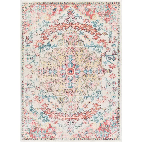 Artistic Weavers Odelia Vintage Bohemian Area Rug710 SquareOrangeNavyBlushYellow 53 x 73