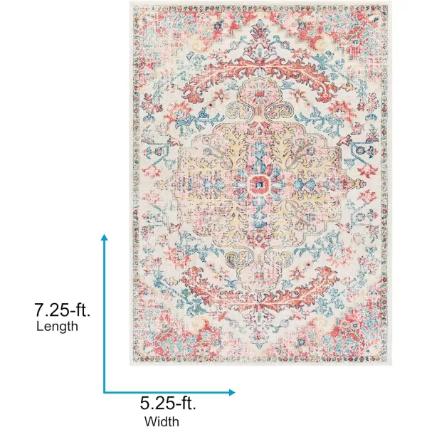 Artistic Weavers Odelia Vintage Bohemian Area Rug710 SquareOrangeNavyBlushYellow 53 x 73