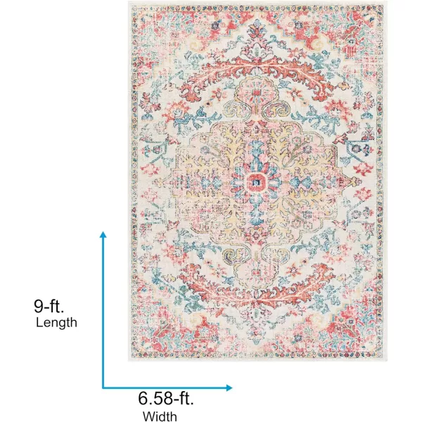 Artistic Weavers Odelia Vintage Bohemian Area Rug710 SquareOrangeNavyBlushYellow 67 x 9