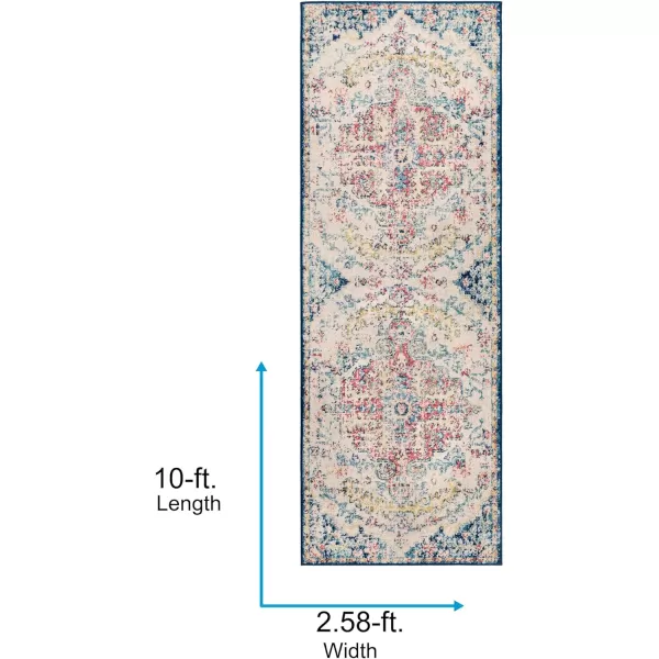 Artistic Weavers Odelia Vintage Bohemian Area Rug710 SquareOrangeNavyGarnetNavy 27 x 10