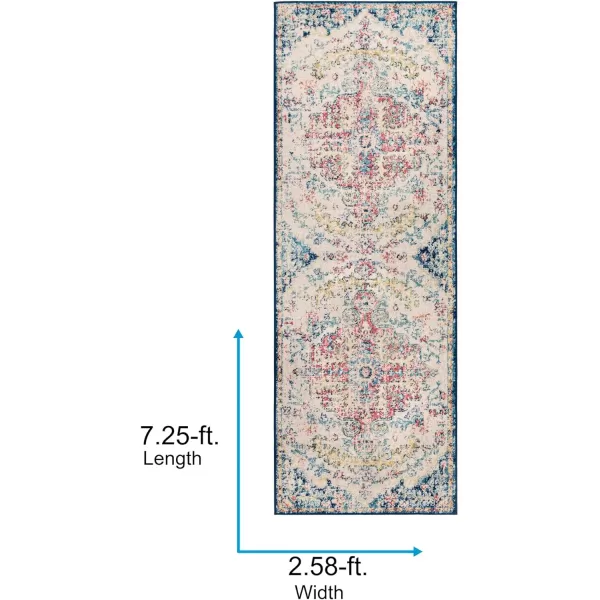 Artistic Weavers Odelia Vintage Bohemian Area Rug710 SquareOrangeNavyGarnetNavy 27 x 73