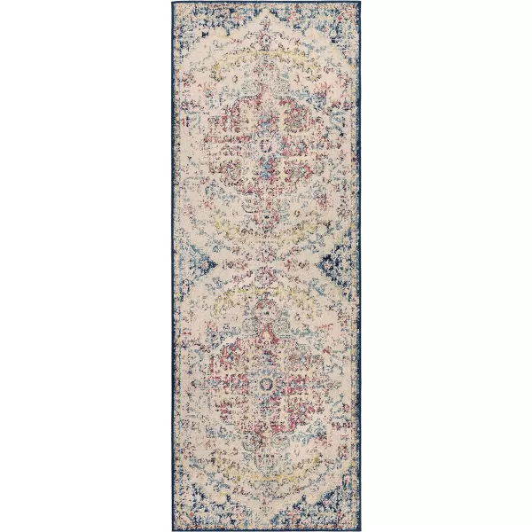 Artistic Weavers Odelia Vintage Bohemian Area Rug710 SquareOrangeNavyGarnetNavy 27 x 73