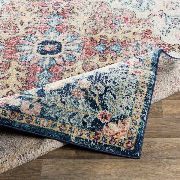 Artistic Weavers Odelia Vintage Bohemian Area Rug710 SquareOrangeNavyGarnetNavy 53 Round