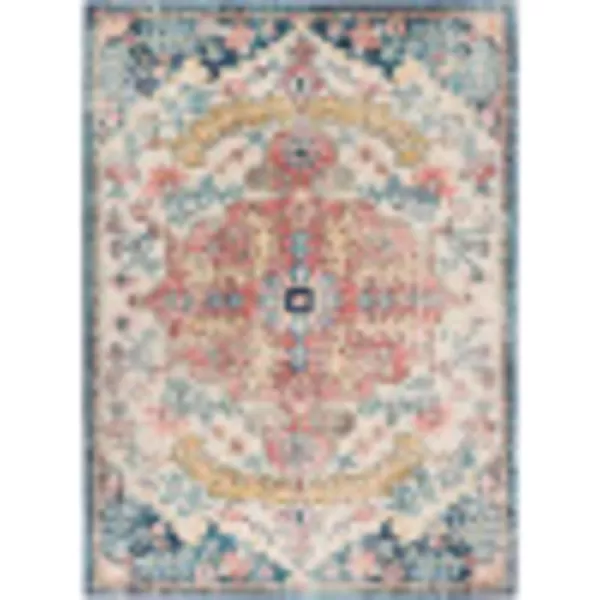 Artistic Weavers Odelia Vintage Bohemian Area Rug710 SquareOrangeNavyGarnetNavy 53 x 73