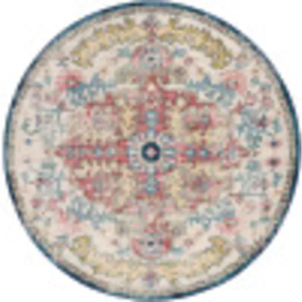 Artistic Weavers Odelia Vintage Bohemian Area Rug710 SquareOrangeNavyGarnetNavy 67 Round