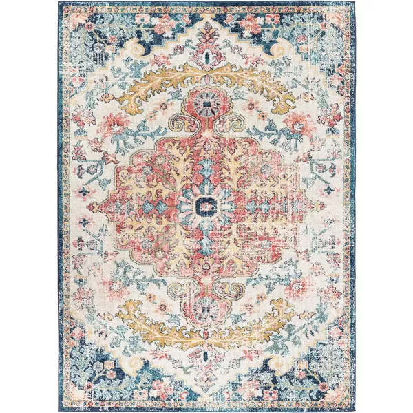 Artistic Weavers Odelia Vintage Bohemian Area Rug710 SquareOrangeNavyGarnetNavy 67 x 9