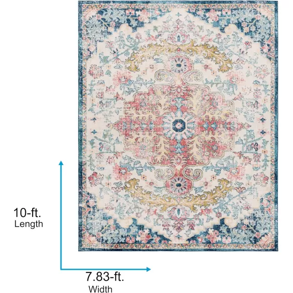 Artistic Weavers Odelia Vintage Bohemian Area Rug710 SquareOrangeNavyGarnetNavy 710 x 10