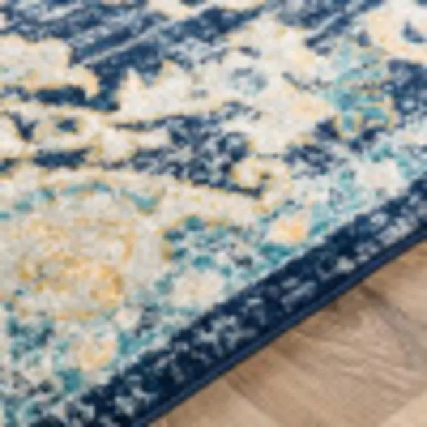 Artistic Weavers Odelia Vintage Bohemian Area Rug710 SquareOrangeNavyNavySky Blue 53 x 73