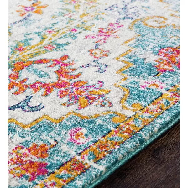 Artistic Weavers Odelia Vintage Bohemian Area Rug710 SquareOrangeNavyOrangeAqua 2 x 3