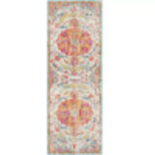 Artistic Weavers Odelia Vintage Bohemian Area Rug710 SquareOrangeNavyOrangeAqua 27 x 73