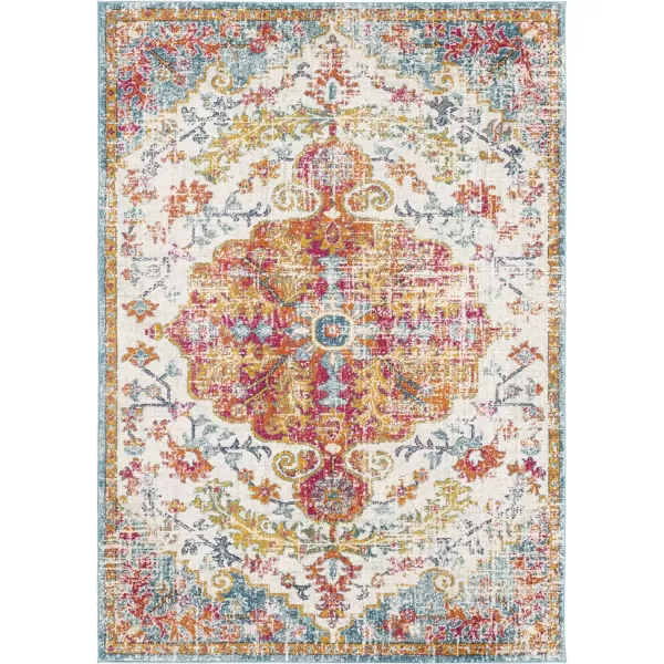 Artistic Weavers Odelia Vintage Bohemian Area Rug710 SquareOrangeNavyOrangeAqua 53 x 73
