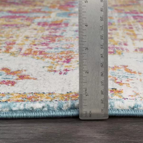 Artistic Weavers Odelia Vintage Bohemian Area Rug710 SquareOrangeNavyOrangeAqua 53 x 73